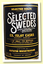Agitator Peated '3 Cask Adventures - Selected Swedes' (52.9%, OB, ex-Islay quarter cask, 719 bottles, 2022)