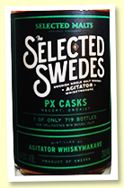 Agitator Un-peated '3 Cask Adventures - Selected Swedes' (52.9%, OB, PX cask, 719 bottles, 2022)