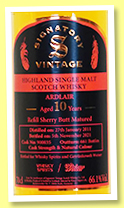 Ardlair 10 yo 2011/2021 (66.1%, Signatory Vintage for Whisky Spirits and Weiser, refill sherry butt matured, cask #900035, 661 bottles)
