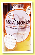 Ardmore 10 yo 2008/2019 (54%, Asta Morris, fresh bourbon, cask #AM094, 272 bottles) 