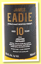 Ardmore 10 yo 2010/2021 (60.4%, James Eadie, USA exclusive, refill bourbon barrel, cask #802944, 164 bottles)