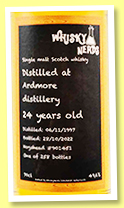 Ardmore 24 yo 1997/2022 (49.6%, Whisky Nerds, hogshead, cask #901451, 258 bottles)