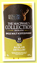 Balblair 10 yo (43%, Gordon & MacPhail, MacPhail´s Collection, American oak hogsheads, +/-2020) Balblair 10 yo (43%, Gordon & MacPhail, MacPhail´s Collection, American oak hogsheads, +/-2020)