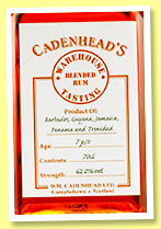 Blended Rum 7 yo (62%, Cadenhead, 'Warehouse Tasting', +/-2019) Blended Rum 7 yo (62%, Cadenhead, 'Warehouse Tasting', +/-2019) 