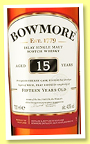 Bowmore 15 yo (43%, OB, +/-2022)