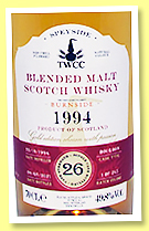 Burnside 26 yo 1994/2021 (49.8%, The Whisky Cask Company, bourbon, cask #5115, 245 bottles) 