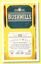Bushmills 10 yo (40%, OB, Irish single malt, +/-2022)