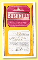 Bushmills 16 yo (40%, OB, Irish single malt, Port finish, +/-2022)