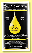 Caperdonich 22 yo 1992/2014 (47.7%, Liquid Treasures, bourbon, 152 bottles) Caperdonich 22 yo 1992/2014 (47.7%, Liquid Treasures, bourbon, 152 bottles)