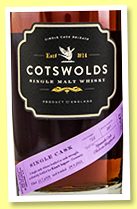 Cotswolds 6 yo 2016/2022 (59.9%, OB, Kirsch Import, England, oloroso, cask #722, 297 bottles)