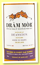 Deanston 13 yo (52.5%, Dram Mor, 1st fill bourbon barrel finish, cask #188, 2022)