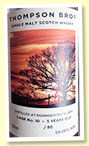 Dornoch 5 yo 2017/2022 (59.06%, OB, cask #10, 1st fill bourbon octave, 80 bottles)