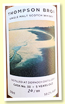 Dornoch 5 yo 2017/2023 (58.2%, OB, cask #33, 1st fill bourbon octave, 88 bottles)