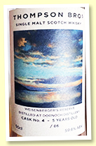 Dornoch 5 yo 2017/2022 (59.6%, OB, cask #4, 1st fill bourbon octave, 86 bottles)