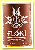Flóki 5 yo 'Distiller's Cut' (47%, OB, Iceland, Kirsch Import, Oloroso Cask Finish, 2022) Flóki 5 yo 'Distiller's Cut' (47%, OB, Iceland, Kirsch Import, Oloroso Cask Finish, 2022)