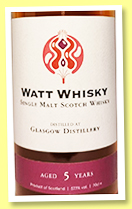 Glasgow Distillery 5 yo 2017/2022 (57.1%, Watt Whisky, sherry butt, 2016 bottles) 