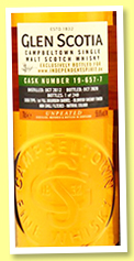 Glen Scotia 2012/2020 (55.6%, OB for Independentspirit.de, oloroso finish, cash #19-657-7, 240 bottles) Glen Scotia 2012/2020 (55.6%, OB for Independentspirit.de, oloroso finish, cash #19-657-7, 240 bottles)