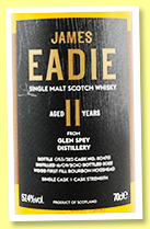 Glen Spey 11 yo 2010/2022 (57.4%, James Eadie, 1st fill bourbon hogshead, cask #804713, 323 bottles)