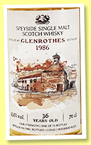 Glenrothes 36 yo 1986/2022 (45.6%, Wu Dram Clan, bourbon hogshead, cask #2125) 