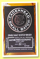 Glenrothes-Glenlivet 22 yo 1996/2019 (50.1%, Cadenhead, Small Batch, bourbon hogshead, 942 bottles) 