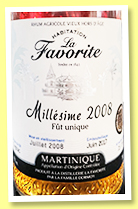 La Favorite 2008/2017 'Fût Unique' (43%, OB, Martinique, agricole, cognac cask, cask #19, 265 bottles)