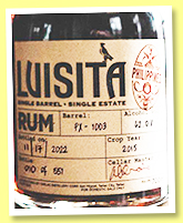 Luisita 6 yo 2016/2022 (62%, Tarlac Distillery, Precious Liquors, Philippines, PX butt, cask #1003) Luisita 6 yo 2016/2022 (62%, Tarlac Distillery, Precious Liquors, Philippines, PX butt, cask #1003)
