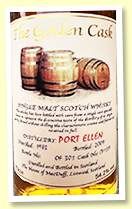 Port Ellen 1983/2009 (54.2%, House Of Macduff 'The Golden Cask' for Japan, cask #CM139, 301 bottles)
Port Ellen 1983/2009 (54.2%, House Of Macduff 'The Golden Cask' for Japan, cask #CM139, 301 bottles)