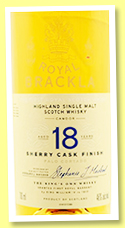 Royal Brackla 18 yo 'Sherry Cask Finish' (46%, OB, +/-2022) 