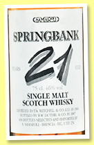 Springbank 21 yo 1966/1987 (46%, Samaroli, 408 bottles, 75cl) Springbank 21 yo 1966/1987 (46%, Samaroli, 408 bottles, 75cl)