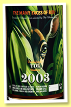 T.D.L. 2003/2012 (62.7%, The Whisky Jury, The Many Faces of Rum, Trinidad, refill barrel, cask #4, 250 bottles) 