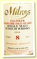 Talisker 8yo 1988/1996 (45%, Milroy's of Soho)
Talisker 8yo 1988/1996 (45%, Milroy's of Soho)