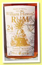 William Hinton 3 yo (45%, OB, Madeira rum, agricole, 2022)