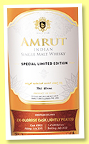 Amrut 7 yo 2015/2022 'Ex Oloroso Cask Lightly Peated' (60%, OB, La Maison du Whisky, cask #3822) Amrut 7 yo 2015/2022 'Ex Oloroso Cask Lightly Peated' (60%, OB, La Maison du Whisky, cask #3822)