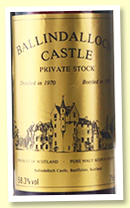 Ballindalloch Castle 'Private Stock' 1970/1989 (58.3%, Ballindalloch Castle, sherry)
