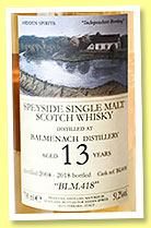 Balmenach 13 yo 2004/2018 (51.2%, Hidden Spirits, bourbon, cask #BL418, 266 bottles)