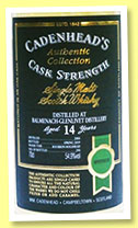Balmenach-Glenlivet 14 yo 2004/2019 (54.9%, Cadenhead, Authentic Collection, bourbon hogshead, 294 bottles)