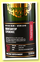 Bladnoch 31 yo 1990/2021 (53%, Scotch Malt Whisky Society, The Vaults Collection, 2nd fill bourbon barrel, #50.118, 'Mountaintop Experience', 143 bottles) Bladnoch 31 yo 1990/2021 (53%, Scotch Malt Whisky Society, The Vaults Collection, 2nd fill bourbon barrel, #50.118, 'Mountaintop Experience', 143 bottles)
