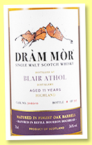Blair Athol 11 yo 2011/2023 (56%, Dram Mor, refill bourbon hogshead, cask #308610, 305 bottles) 