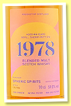 Blended Malt 44 yo 1978/2023 (59.8%, Spheric Spirits, refill sherry butt, cask #6, 331 bottles) Blended Malt 44 yo 1978/2023 (59.8%, Spheric Spirits, refill sherry butt, cask #6, 331 bottles)