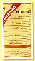 Embargo 'Anejo Exquisito' (40%, OB, blended rum, +/-2022)