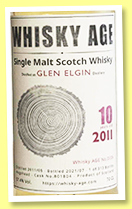 Glen Elgin 10 yo 2011/2021 (57.4%, Whisky AGE, hogshead, cask #801804, 313 bottles) Glen Elgin 10 yo 2011/2021 (57.4%, Whisky AGE, hogshead, cask #801804, 313 bottles)