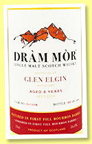 Glen Elgin 8 yo (54.8%, Dram Mor, 1st fill bourbon finish, cask #301308, 244 bottles, 2022) Glen Elgin 8 yo (54.8%, Dram Mor, 1st fill bourbon finish, cask #301308, 244 bottles, 2022)