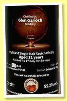Glen Garioch 11 yo 2011/2022 (55.2%, Fadandel, 1st fill ruby Port barrique finish, cask #2704, 48 bottles) Glen Garioch 11 yo 2011/2022 (55.2%, Fadandel, 1st fill ruby Port barrique finish, cask #2704, 48 bottles)