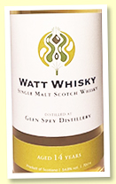 Glen Spey 14 yo 2008/2022 (54.8%, Watt Whisky, ex-Islay cask finish, 267 bottles)
