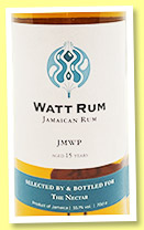 Jamaican Rum 16 yo 'JMWP' (55.1%, Watt Rum for The Nectar Jamaican Rum 16 yo 'JMWP' (55.1%, Watt Rum for The Nectar