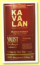 Kavalan 'Peated Malt' (55.6%, OB, La Maison du Whisky, Singapore Edition, 2020) Kavalan 'Peated Malt' (55.6%, OB, La Maison du Whisky, Singapore Edition, 2020)