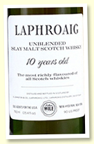 Laphroaig 10 yo (90 US proof / 45%, OB, Julius Wile Sons & Co New Hyde Park NY, circa 1980)