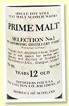 Laphroaig 12 yo 'Selection No.1' (91.4 US proof, Prime Malt, 1970s) Laphroaig 12 yo 'Selection No.1' (91.4 US proof, Prime Malt, 1970s)