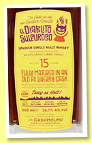 Liber 15 yo 2006/2022 'El Diablito Sulfuroso' (58.7%, OB, The Cask Hound, Spain, old PX, cask #71, 320 bottles) Liber 15 yo 2006/2022 'El Diablito Sulfuroso' (58.7%, OB, The Cask Hound, Spain, old PX, cask #71, 320 bottles)