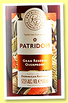 Patridom 'Gran Reserva Overproof' (57.5%, OB, Dominican Republic, +/-2021)